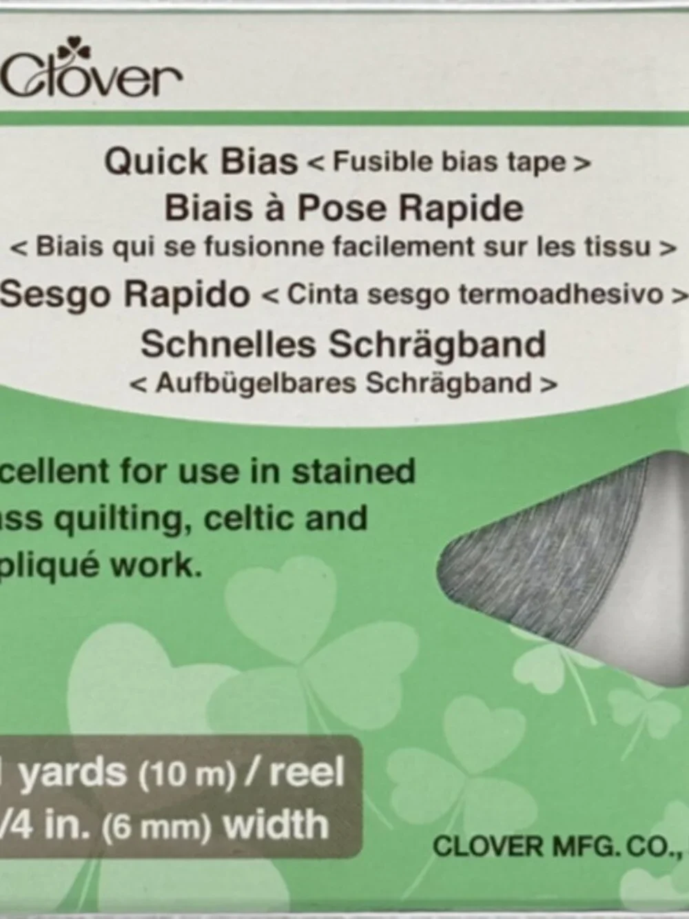 3 Pack Clover Quick Bias SILVER Fusible Bias Tape Applique Work 1/4 in X 11 yd